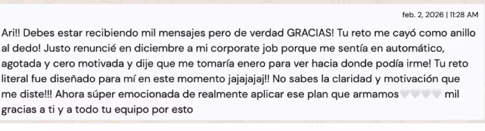Testimonio de participante 5 del Reto 7 días