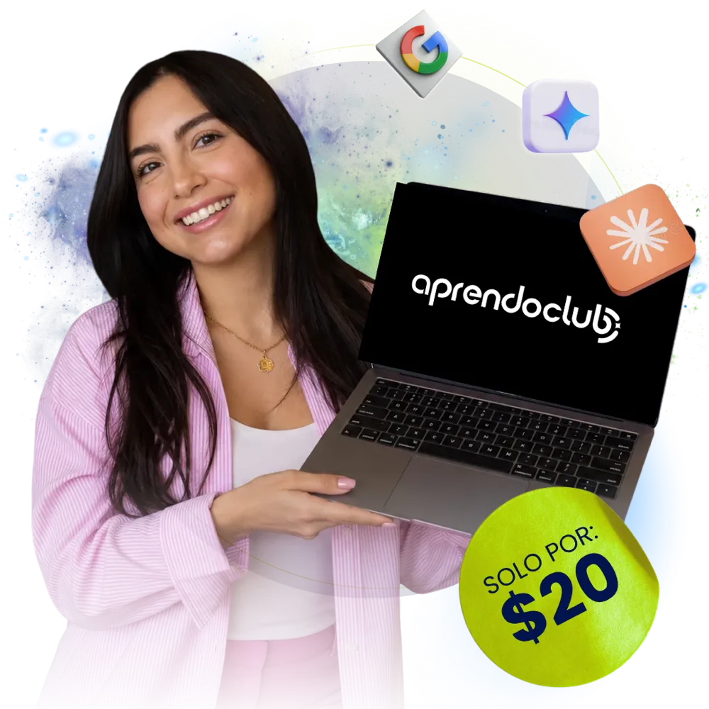 Arianna con la MacBook de aprendoclub — gana una MacBook nueva