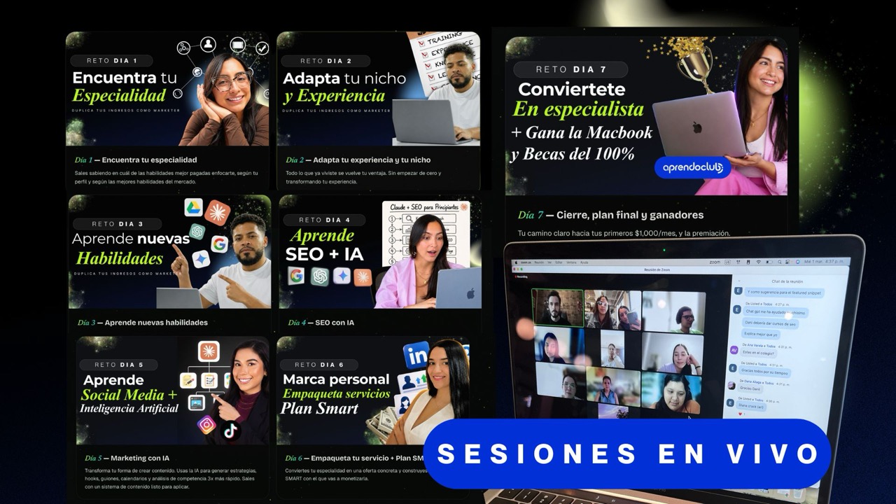 Sesiones en vivo + grabadas